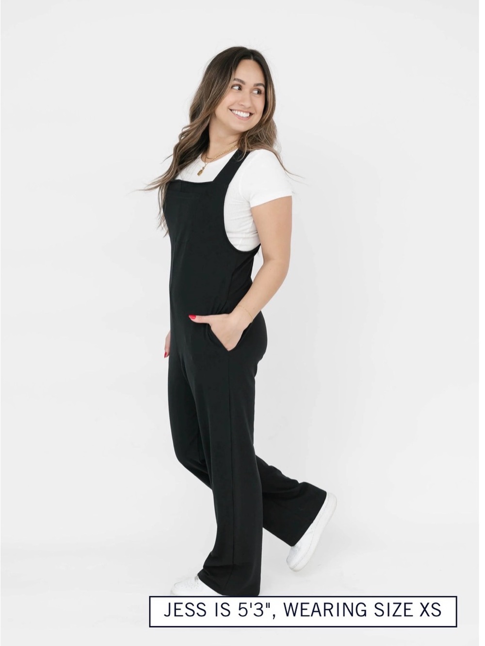 MIA ROMPERALLS FULL LENGTH IN MIDNIGHT BLACK Sz XS